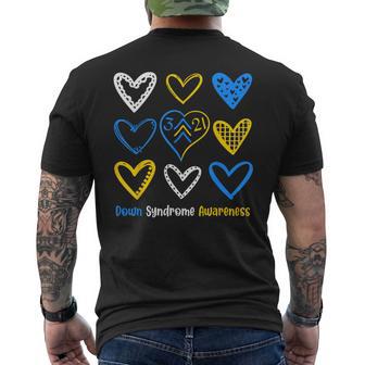 Down Syndrome Awareness Heart 321 Down Right Perfect T21 Men's T-shirt Back Print - Thegiftio UK