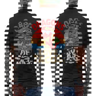 Dragons Love Tacos Food Fun For Fantasy Fans Men's T-shirt Back Print - Thegiftio