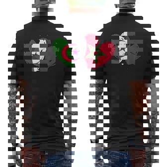 Drapeau Algérie Maroc Cœurs Algérie Maroc Amitié T-shirt imprimé au dos - Cadeauxyz