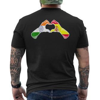 Drapeau De L'inde Espagne – Cœur Indien Espagnol T-shirt imprimé au dos - Cadeauxyz
