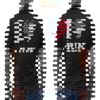 Drapeau Usa Cœur I Love Trump T-shirt imprimé au dos - Cadeauxyz