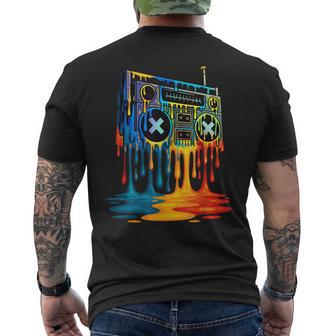 Dripping Paint Boombox 80S 90S Old School Hip Hop Men's T-shirt Back Print - Thegiftio UK