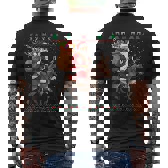 Drôle Père Noël Chevauchant Un Âne De Noël Animal De La Ferme T-shirt imprimé au dos - Cadeauxyz