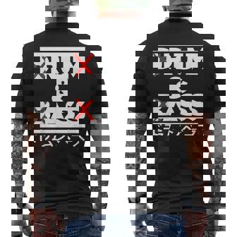 Drum & Bass X Bass Line RAVE TECHNO MUSIC RUM N ASS Men's Back Print T-Shirt | Mazezy