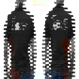 Drummer Love グラフィックドラムセット ドラミングミュージシャン ロックバンド メンズTシャツ バックプリント - Kawaiitshirt