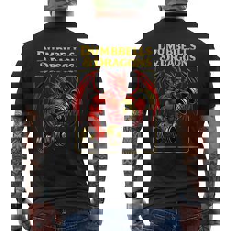 Dumbbells And Dragons Gym Nerd Deadlifts Dragons Rpg Workout Men's T-shirt Back Print | Seseable UK