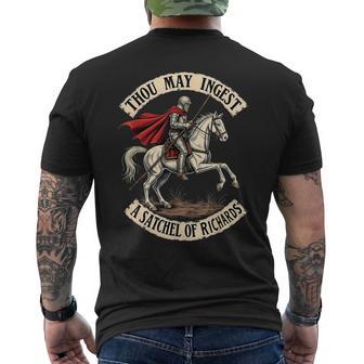 Eat A Bag Of Dicks Thou May Ingest A Satchel Of Richards Men's T-shirt Back Print - Thegiftio UK