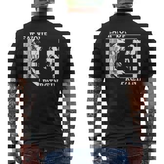 Eat Your Protein Man Vs Beast Gym Fitness Men's T-shirt Back Print | Seseable UK