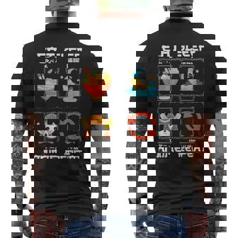 Eat Sleep Anime Repeat Graphic For Anime Fans Men's T-shirt Back Print - Thegiftio