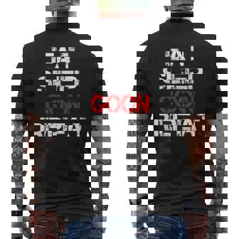 Eat Sleep Goon Repeat Men's T-shirt Back Print | Mazezy