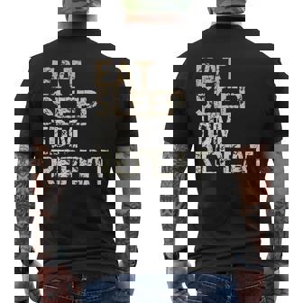 Eat Sleep IDM Repeat Vintage Saying Design Dance Music Men's Back Print T-Shirt | Mazezy