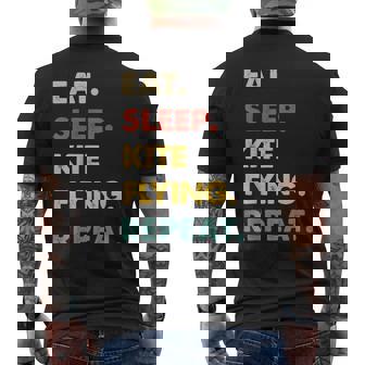Eat Sleep Kite-Flying Repeat Kite-Flying Lover Men's Back Print T-Shirt | Mazezy