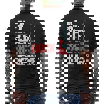 Eat Sleep Rock Repeat Electronic Rock Guitar Men's Back Print T-Shirt | Mazezy