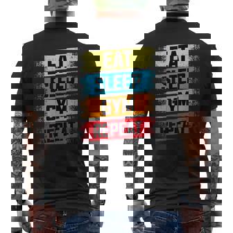 Eatleep Gym Repeat Divertido Entrenamiento Gimnasio Divertido Camiseta Hombre Estampado Espalda - Regaloses