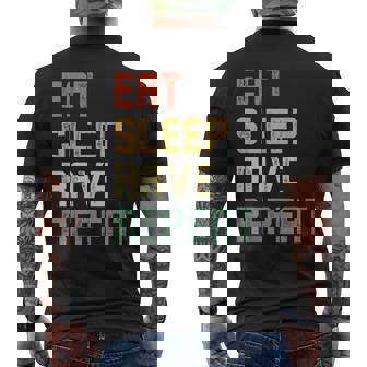 Eatleep Rave Repeat Edm テクノ メンズTシャツ バックプリント - Kawaiitshirt