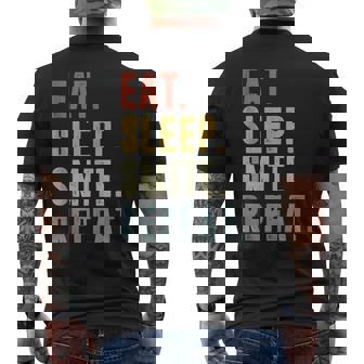 Eatleepmite Repeat Juego De Rol Divertido Para Juegos De Mesa In Mangas Camiseta Hombre Estampado Espalda - Regaloses