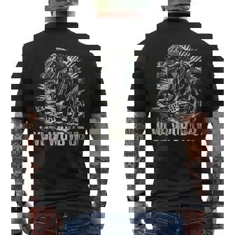 Electronic Music Dinosaur Dj Dubstep Men's Back Print T-Shirt | Mazezy