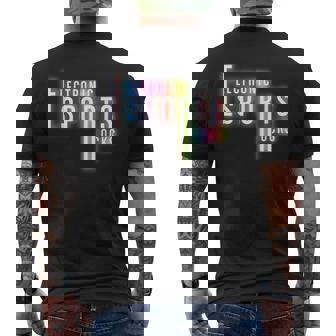 Electronic Sport Rocks Esport Gamer Gaming Controller Men's Back Print T-Shirt | Mazezy