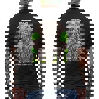 Elephant Family Africa Safari Zoo Keeper Elephant Men's Back Print T-Shirt | Mazezy