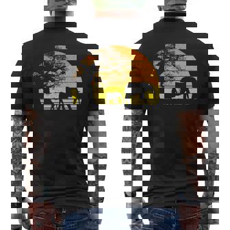 Elephant Safari Vintage Sunset Baobab Africa Flag Men's Back Print T-Shirt | Mazezy