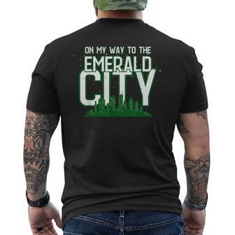 On My Way To The Emerald-City Graphic Wiz Casual Men's T-shirt Back Print - Thegiftio UK
