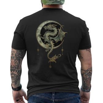 Emerald Dragon Of The Moonlit Realm Men's T-shirt Back Print - Thegiftio UK