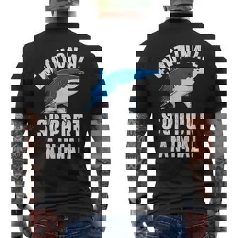 Emotional Support Animal Shark Big Ocean Animal Men's T-shirt Back Print - Monsterry