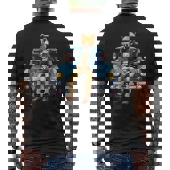 Enjoy Cool Teddy Bear With Classic Car Graphic s Fun Men's T-shirt Back Print | Mazezy