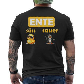 Ente Enten Entchen Lustig Wortspiel Koch Landwirt Ente T-Shirt mit Rückendruck - Geschenkecke