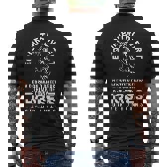 Equestrianism Equestrian Horse Riding Equinetrovert Men's Back Print T-Shirt | Mazezy