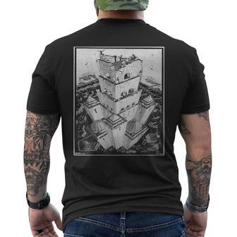 Escher's Tower Of Babel Men's T-shirt Back Print - Thegiftio UK