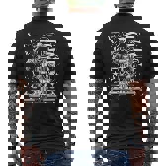 Espacio Exterior Dj Astronauta Edm Usa Flageterano Camiseta Hombre Estampado Espalda - Regaloses