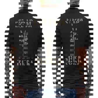 Este Papa Rockea Mano De Esqueleto Music Rock Guitar Camiseta Hombre Estampado Espalda - Regaloses