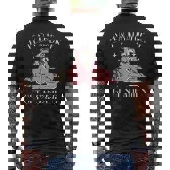 Even Baddies Get Saddies Meme Raccoon Mental Health Men's T-shirt Back Print - Monsterry