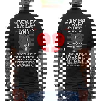 Every Beat Counts Heart Disease Awareness Heart Health Chd Men's T-shirt Back Print - Thegiftio