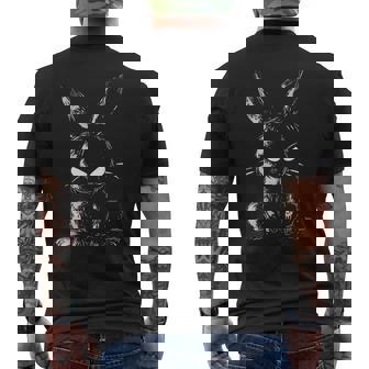 Evil Bunny Angry Rabbit Alt Goth Grunge Horror Creepy Cute Men's T-shirt Back Print - Thegiftio
