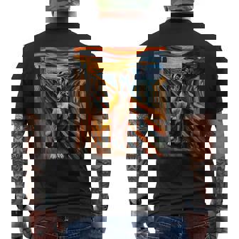 Expressionist Artsy Boxer Dog Artistic Boxer Men's Back Print T-Shirt | Mazezy