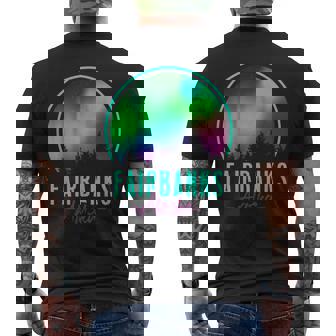 Fairbanks Alaska Vacation Travel Northern Lights Alaskan Men's T-shirt Back Print - Monsterry