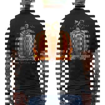 Fall Book Pumpkin Retro Reading Teacher Books Lover Men's T-shirt Back Print | Mazezy