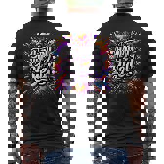 Family New Year 2026 Fireworks Matching Men's T-shirt Back Print - Monsterry