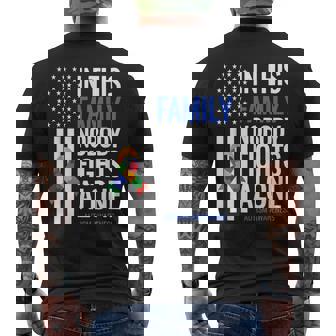 In This Family Nobody Fights Alone Blue Autism Awareness Men's T-shirt Back Print | Seseable CA