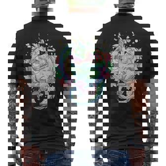 Fantasy Cute Dragon Heart Flowers Men's T-shirt Back Print | Seseable UK