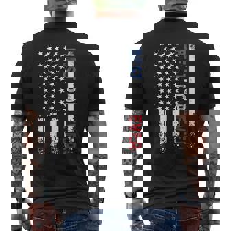 Father's Day Best Pop Ever American Flag Distressed Men's T-shirt Back Print | Mazezy