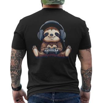 Faultier Gaming T-Shirt mit Rückendruck - Geschenkecke