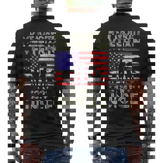 My Favorite Veteran Is My Uncle American Flag Veterans Day Men's T-shirt Back Print - Monsterry