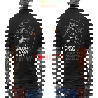 Fearless Catcher Run I Dare You Graphic For Baseball Players Men's T-shirt Back Print | Seseable CA