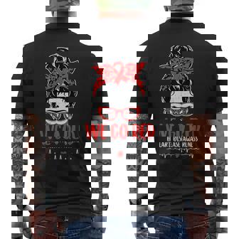 February Is Red Heart Disease Awareness Chd Heart Health Men's T-shirt Back Print | Mazezy