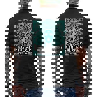 Female Gaze Medusa Petrify Patriarchy Féministe Grec T-shirt imprimé au dos - Cadeauxyz