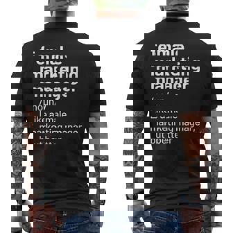 Female Marketing Manager Definition Men's Back Print T-Shirt | Mazezy