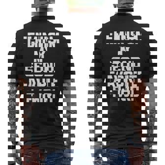 Feminism Myecond Favorite F Word ファニーフェミニスト メンズTシャツ バックプリント - Kawaiitshirt